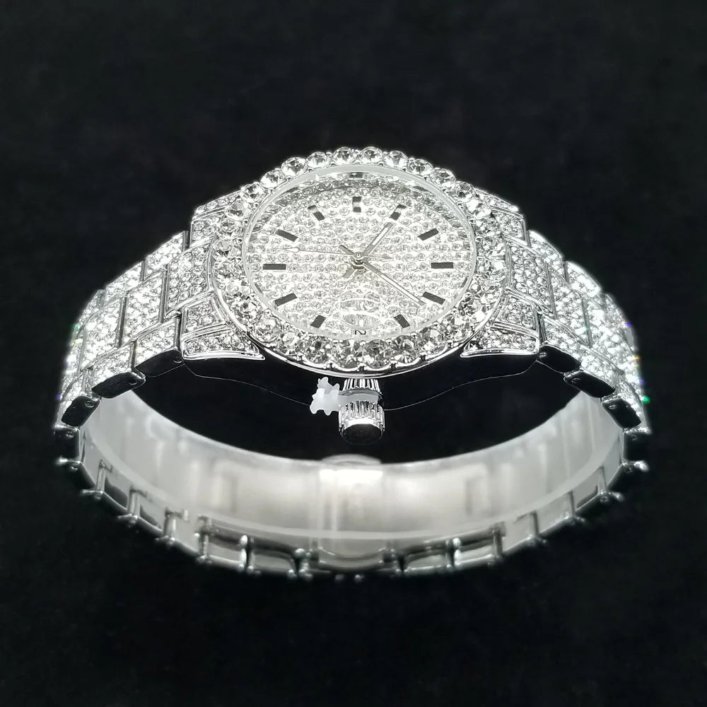 The Royal Countess: Fully Iced Round Diamond Luxury Watch