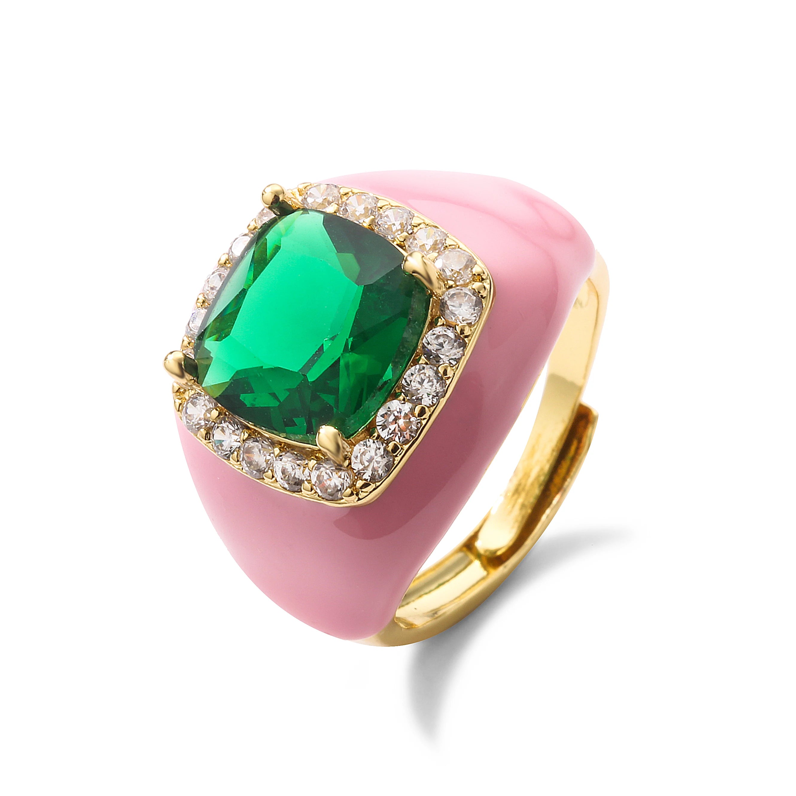 Candy Glaze - 18K Gold Plated Enamel Signet Ring