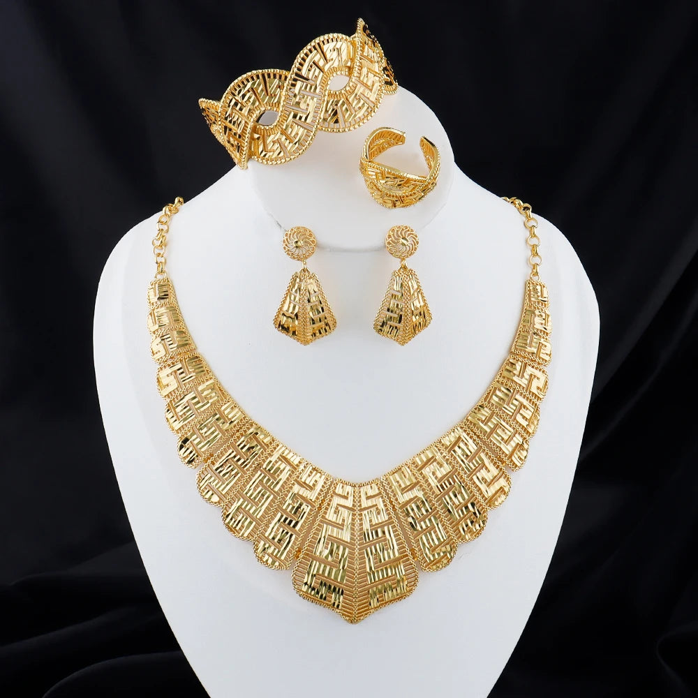 The Olympian Maze: 18K Gold-Plated Structured Motif Set