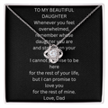 To My Beautiful Daughter Love Knot Necklace Gift Box