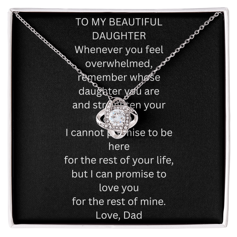 To My Beautiful Daughter Love Knot Necklace Gift Box
