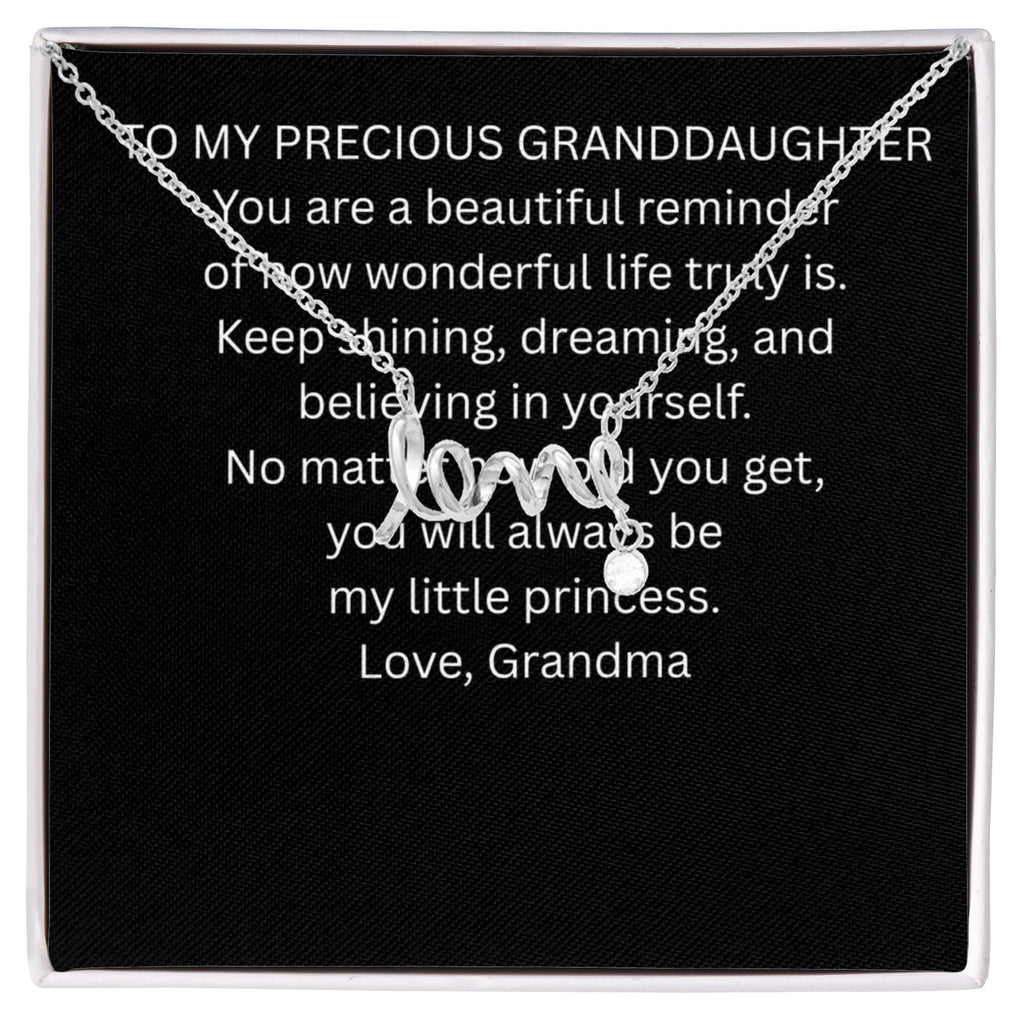 To My Precious Granddaughter  Scripted Love Necklace Gift Box