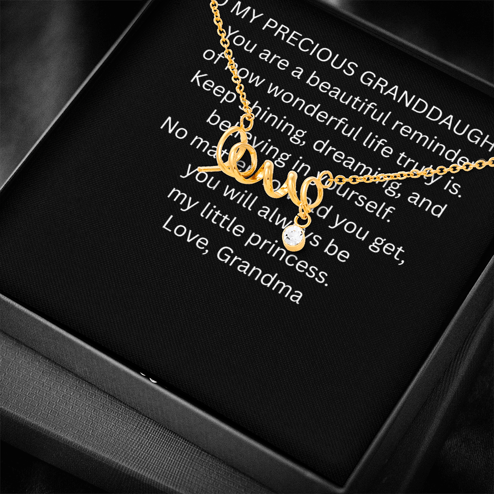 To My Precious Granddaughter  Scripted Love Necklace Gift Box