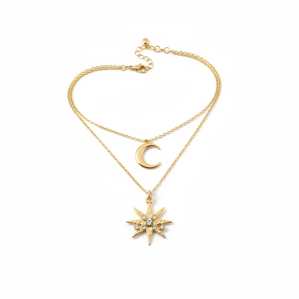 Layered Star & Moon Necklace