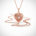 Rose Gold Heart Locket Necklace
