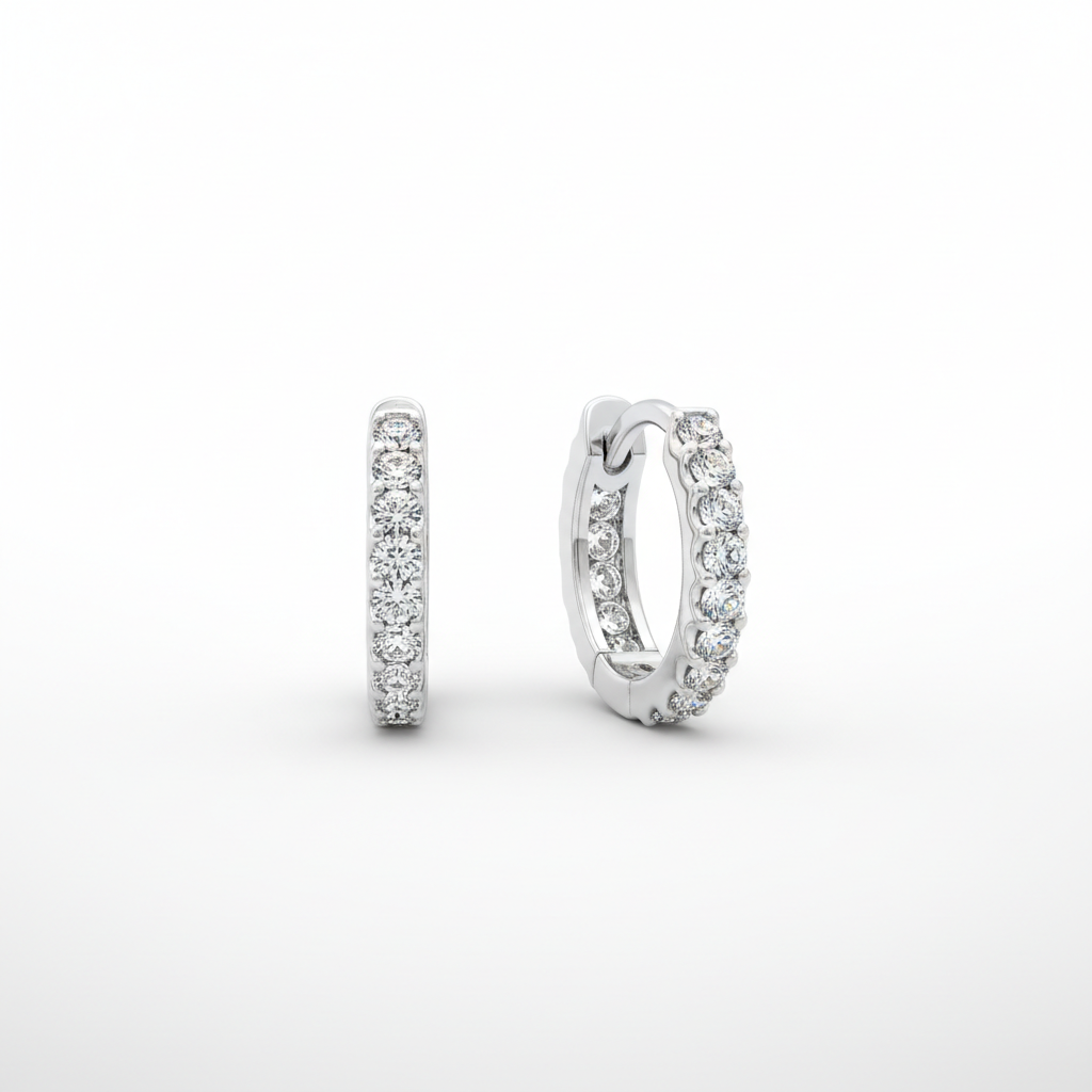 Diamond-Cut Huggie Hoop Earrings