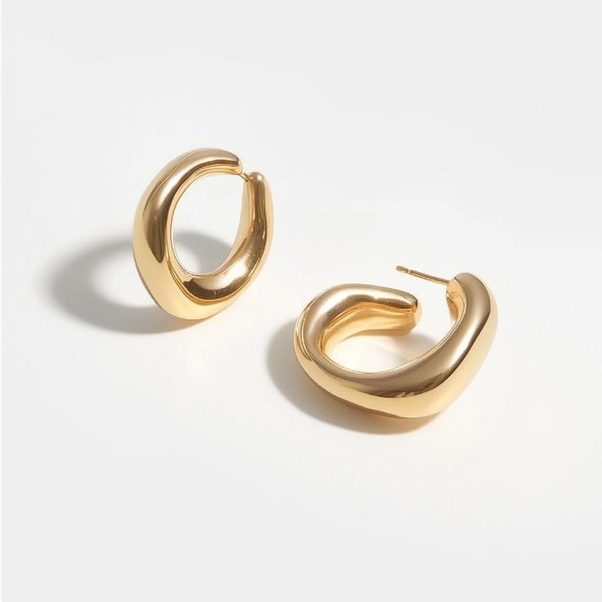 Twisted Croissant Hoop Earrings